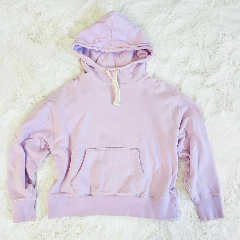 Gap Lilac Lavender Long Sleeve Crop Pullover Hoodie Size Small